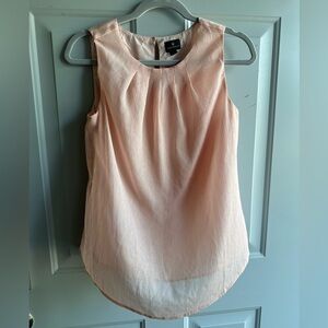 Worthington Orange Sleeveless Pleated Blouse